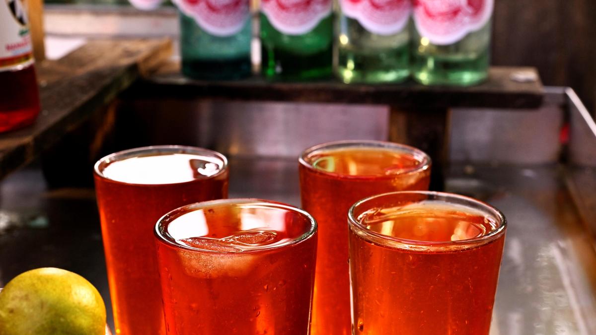 Watermelon in my sharbat at Madurai roadside shops