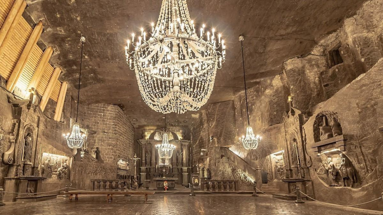 Hidden wonder: Poland's 700-year-old underground salt mine is a hidden city of chapels, lakes and sculptures carved from salt